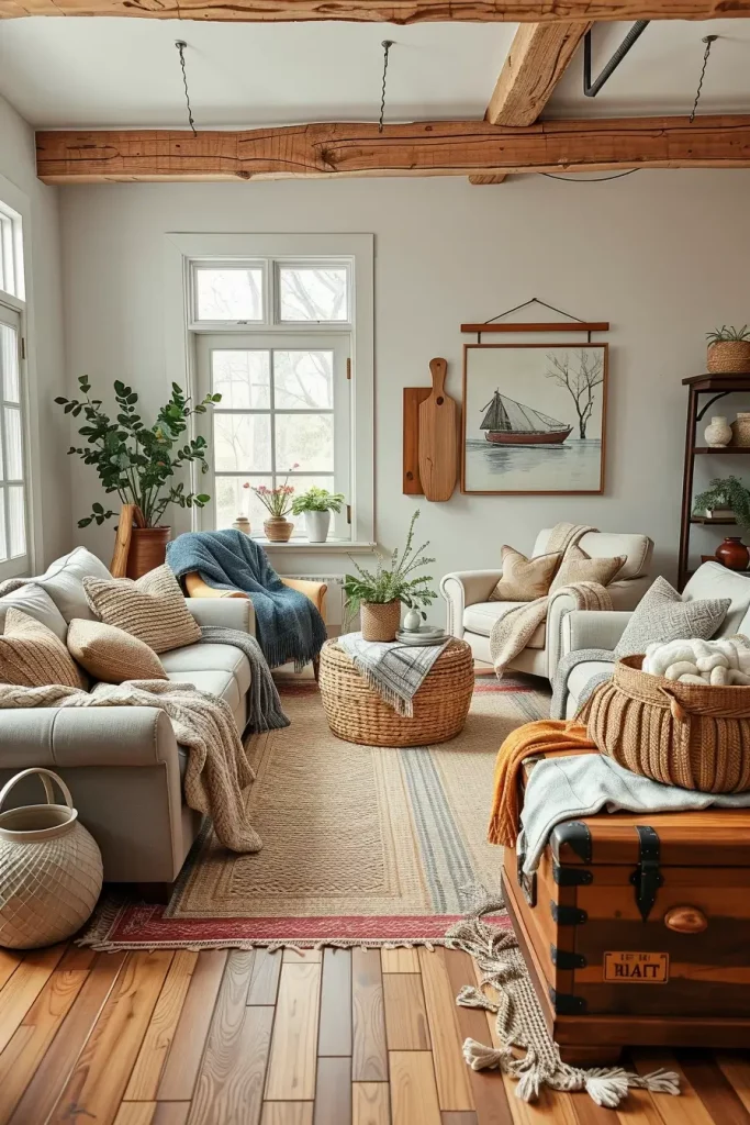 64 Rustic Farmhouse Living Room Ideas for a Cozy and Timeless Home