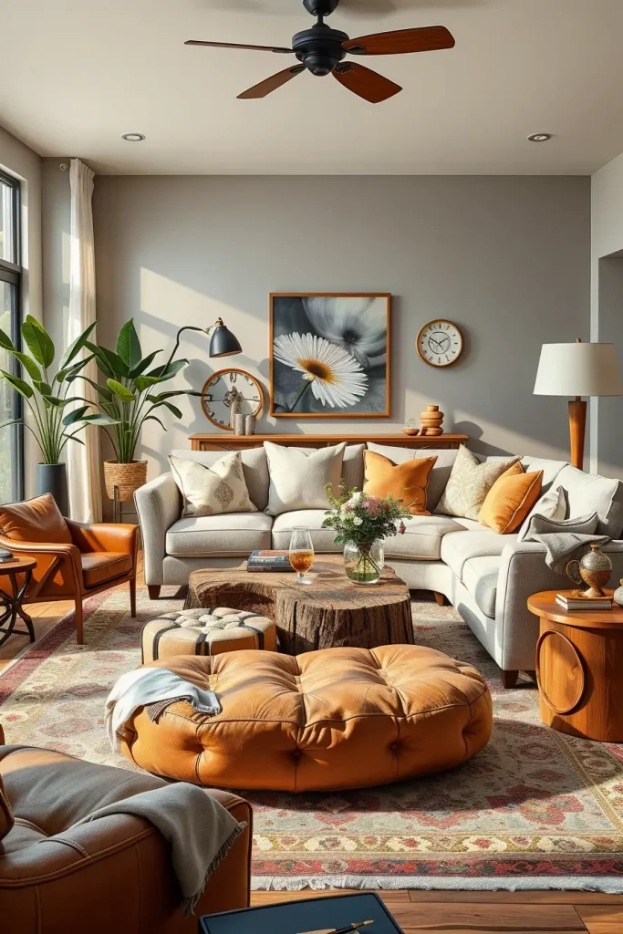 63 Eclectic Living Room Design with Natural Textures