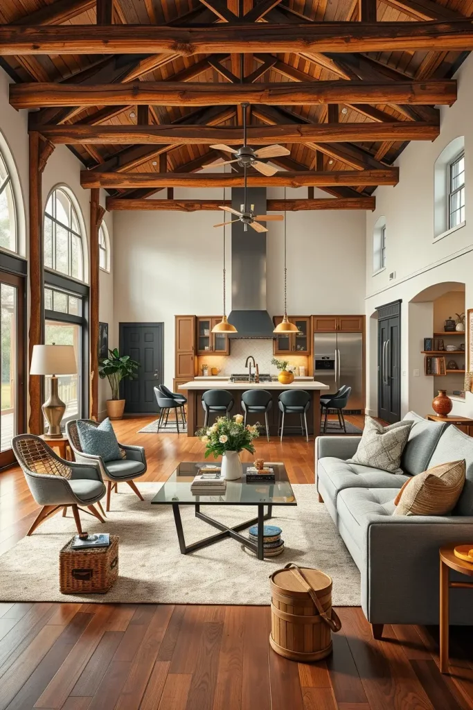 62 Eclectic Farmhouse Interior Design with Natural Textures and Rustic Charm