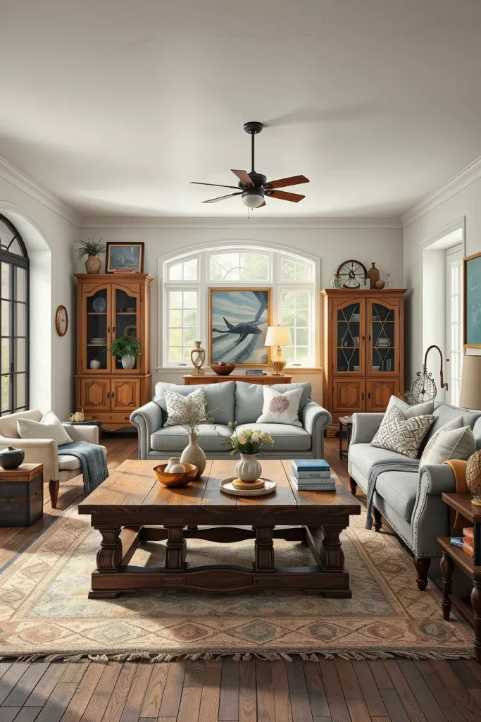 63 Creative Farmhouse Living Room With Antique Textures