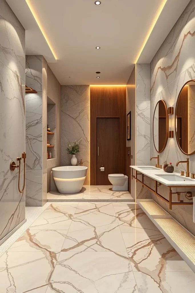 64 Luxury Bathroom Tile Idea for Elegant and Timeless Designs