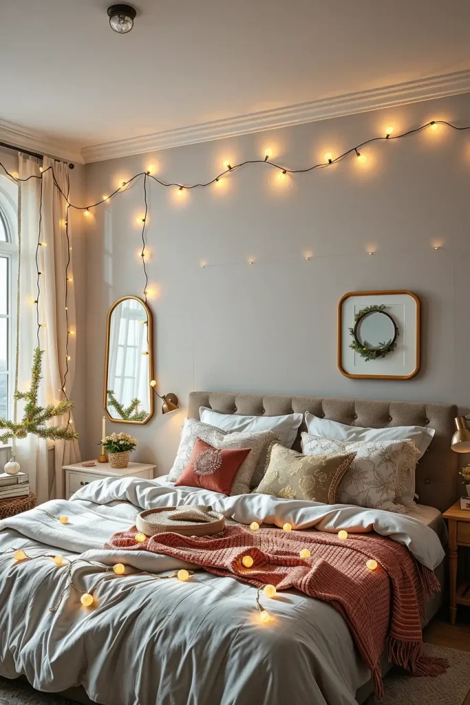 60 Christmas Lights in the Bedroom 2025: Magical and Cozy Holiday Ideas
