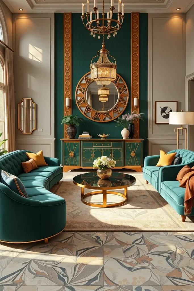 64 Stunning Art Deco Revival Living Room Décor Ideas for Glamorous Interiors
