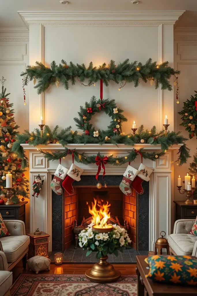 64 Christmas Mantle Decor Ideas 2025 to Style Your Fireplace Beautifully