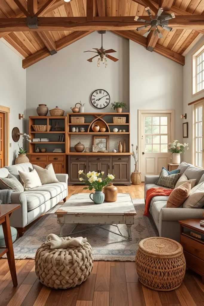 64 Rustic Farmhouse Living Room Ideas for a Cozy and Timeless Home