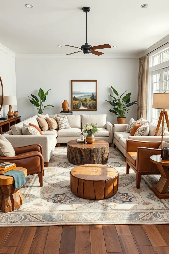 63 Eclectic Living Room Design with Natural Textures