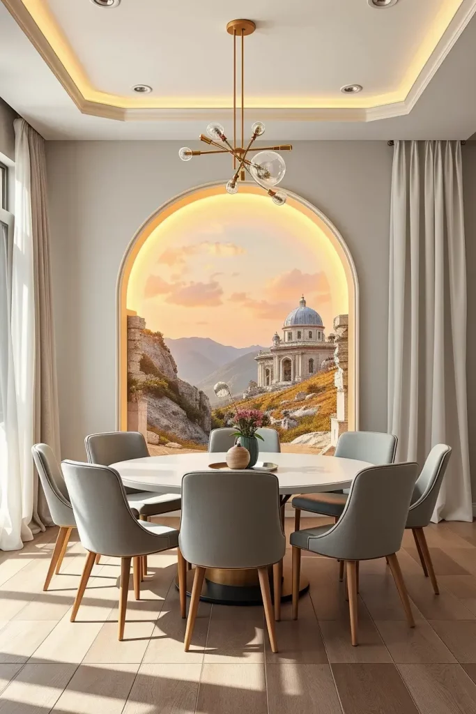 62 Dining Room Accent Wall in a Surreal-Style