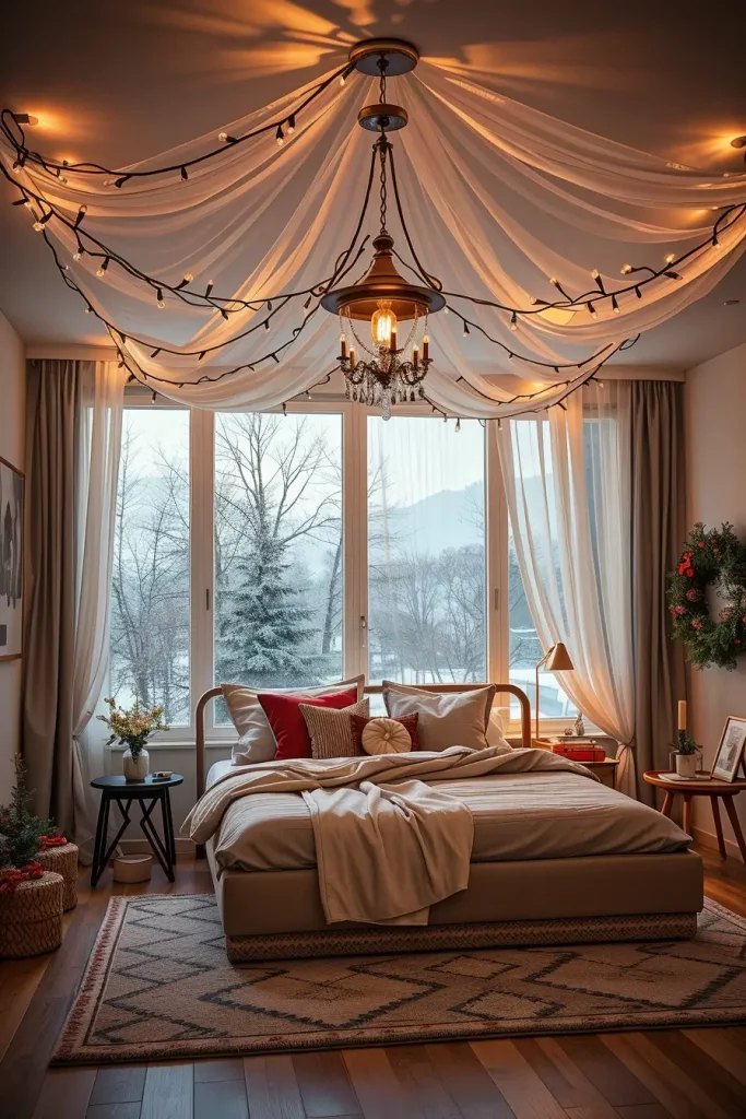 60 Christmas Lights in the Bedroom 2025: Magical and Cozy Holiday Ideas