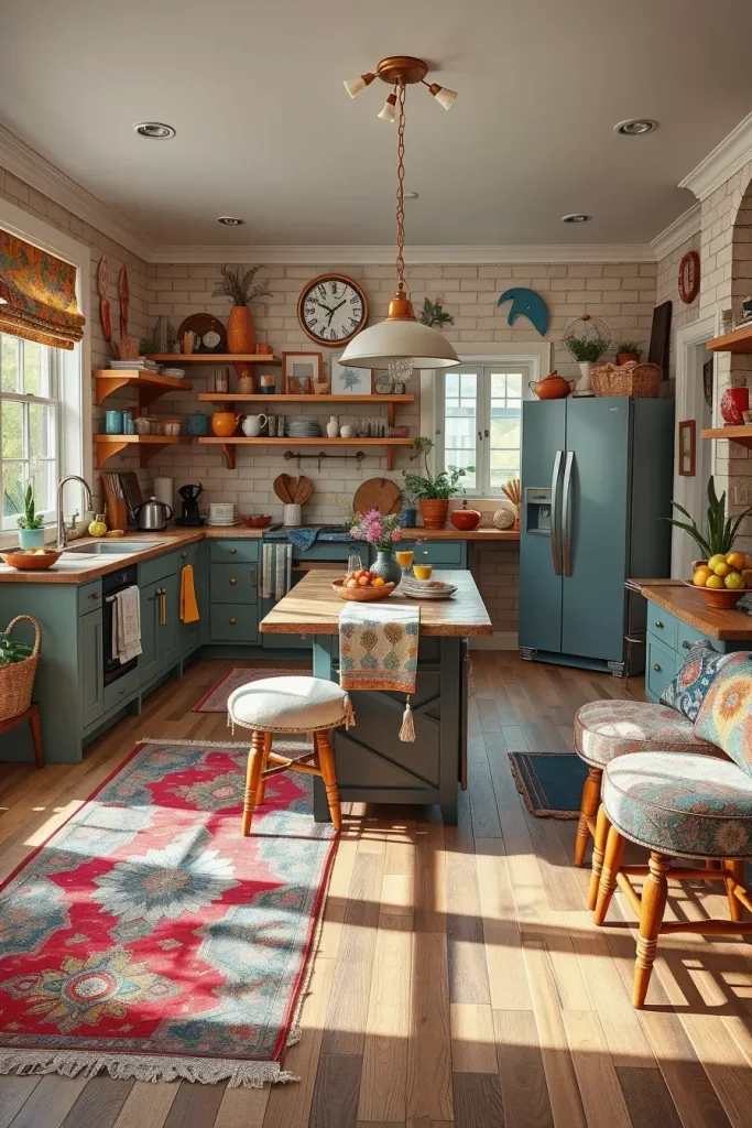 64 Color-Drenched Eclectic Kitchen With Whimsical Flair Ideas