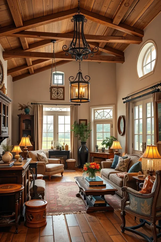 63 Creative Farmhouse Living Room With Antique Textures