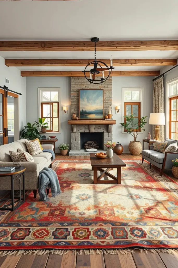 62 Rustic Farmhouse Maximalist Living Room Decor Ideas