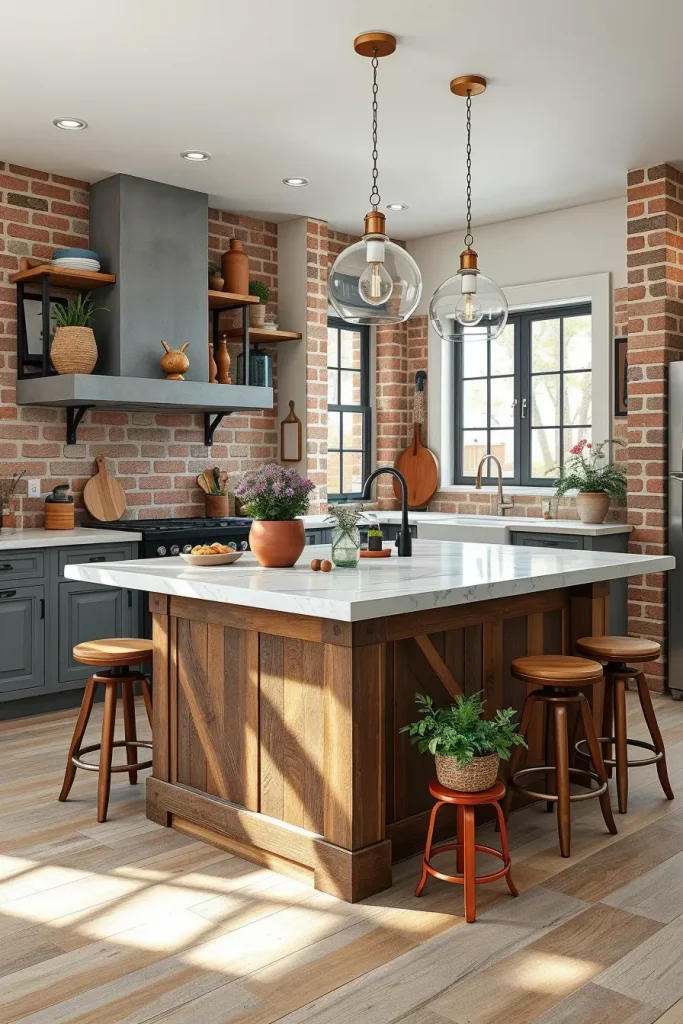 62 Eclectic Kitchen Design with Natural Textures