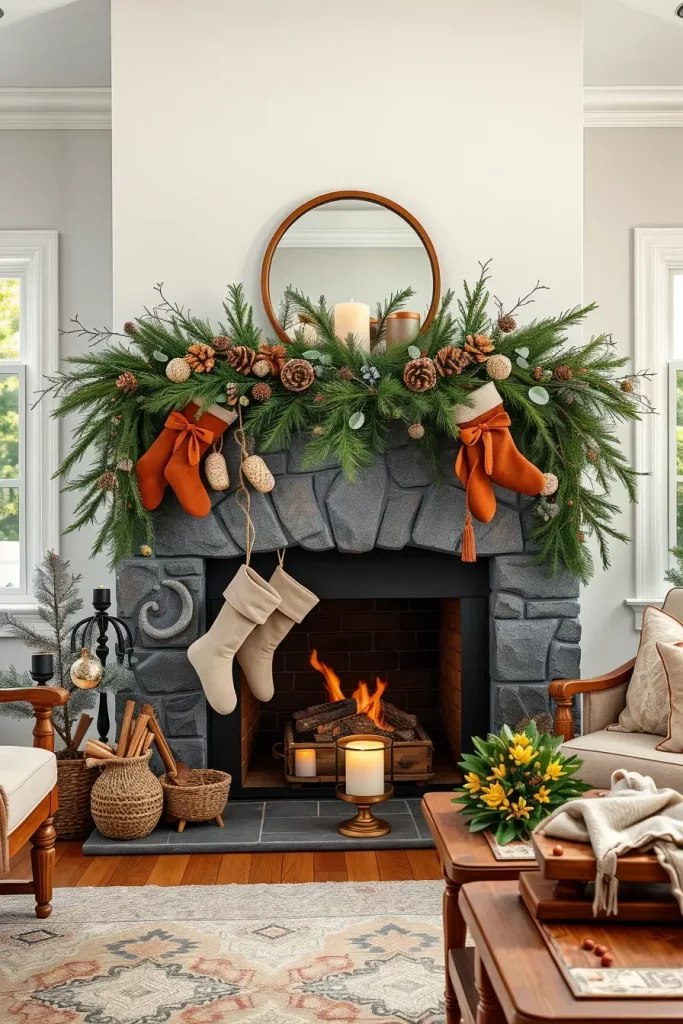 64 Christmas Mantle Decor Ideas 2025 to Style Your Fireplace Beautifully