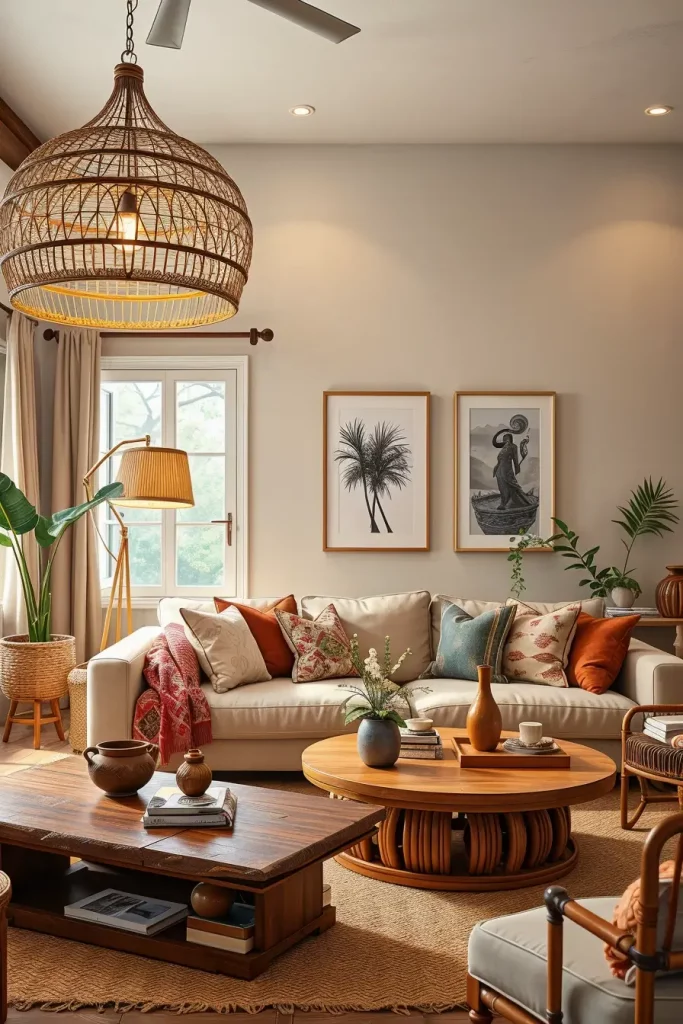 63 Eclectic Living Room Design with Natural Textures