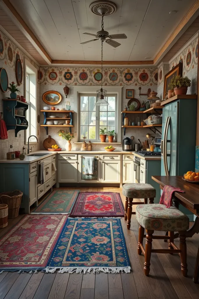 64 Color-Drenched Eclectic Kitchen With Whimsical Flair Ideas
