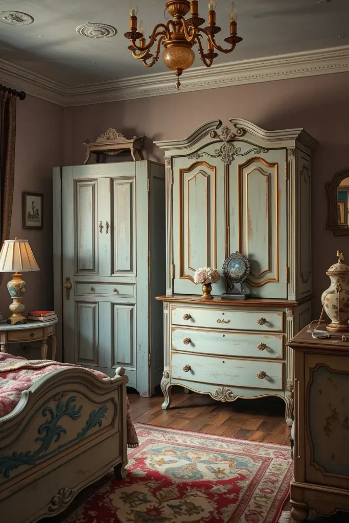 65 Vintage Bedroom with Hand-Painted Furniture Ideas for Timeless Charm