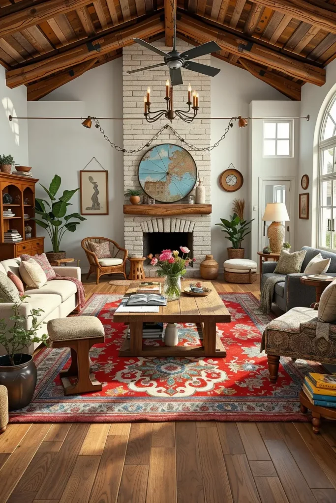 62 Rustic Farmhouse Maximalist Living Room Decor Ideas