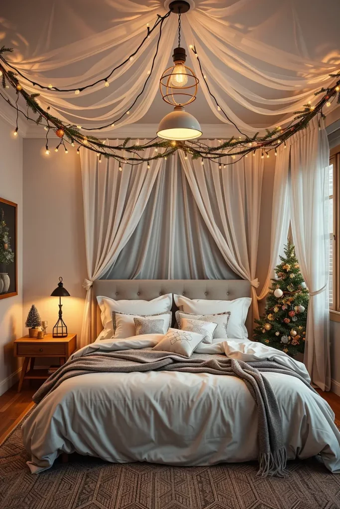 60 Christmas Lights in the Bedroom 2025: Magical and Cozy Holiday Ideas