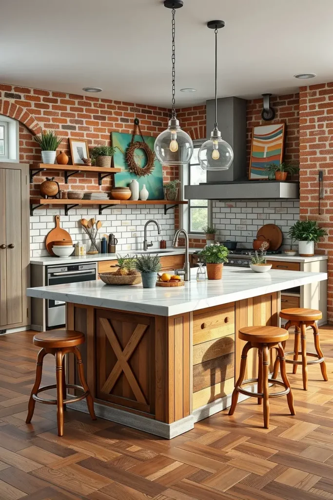 62 Eclectic Kitchen Design with Natural Textures