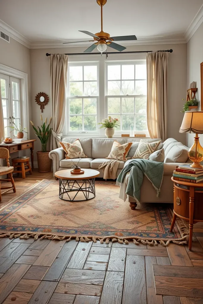 62 Eclectic Farmhouse Interior Design with Natural Textures and Rustic Charm