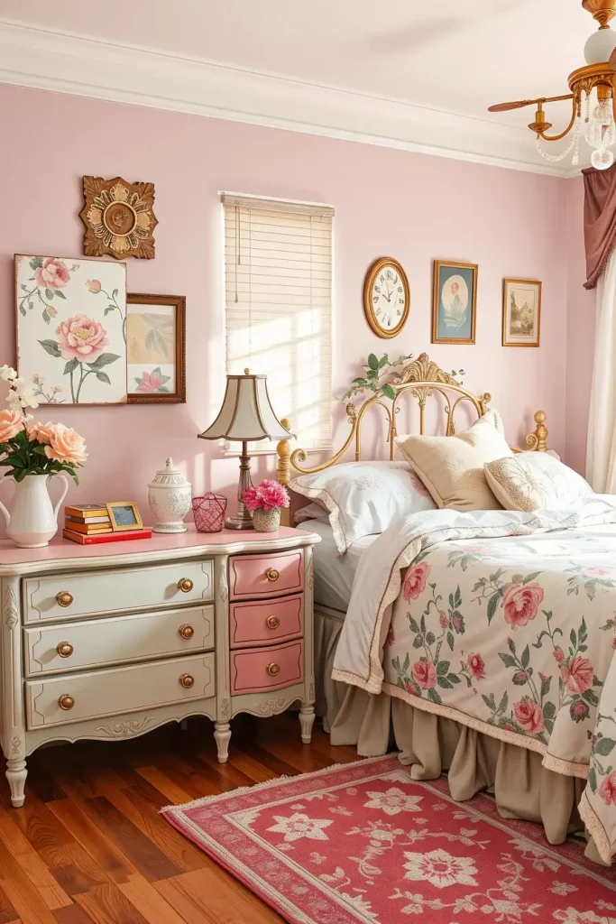 65 Vintage Bedroom with Hand-Painted Furniture Ideas for Timeless Charm