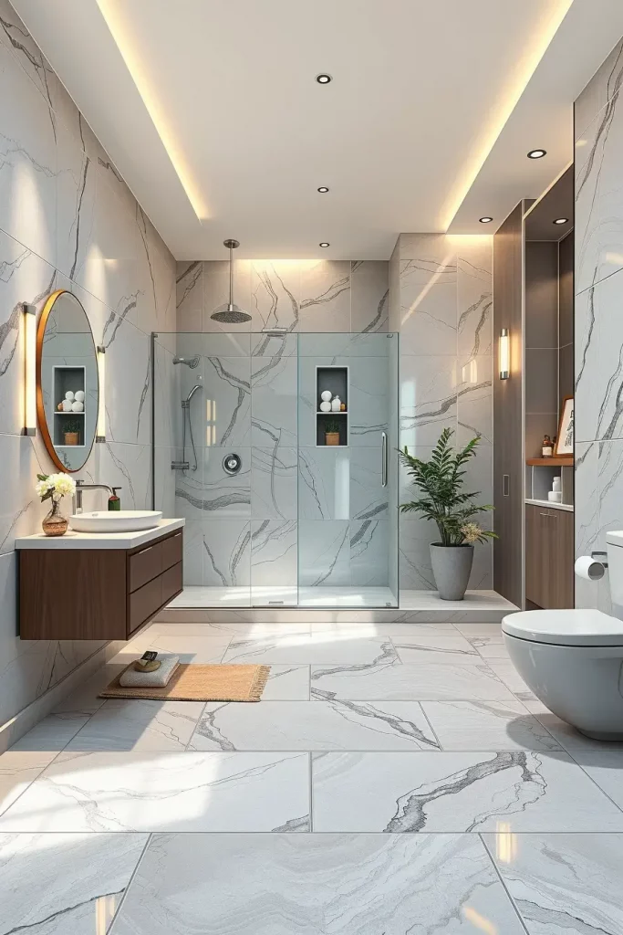 64 Luxury Bathroom Tile Idea for Elegant and Timeless Designs
