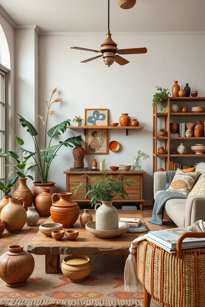63 Eclectic Living Room Design with Natural Textures