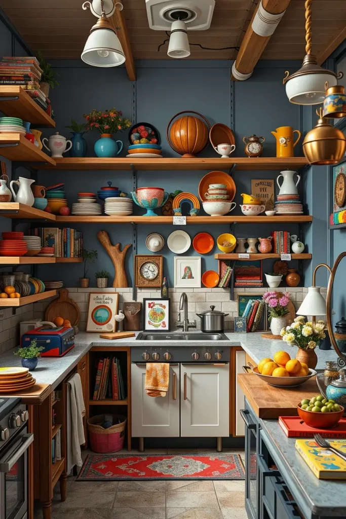 64 Color-Drenched Eclectic Kitchen With Whimsical Flair Ideas