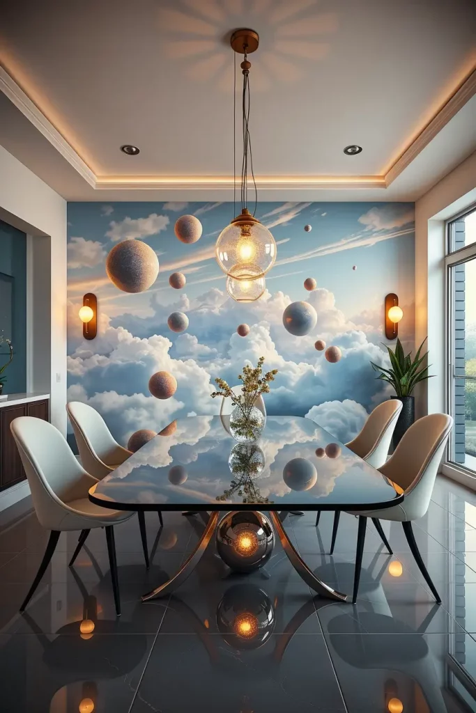 62 Dining Room Accent Wall in a Surreal-Style