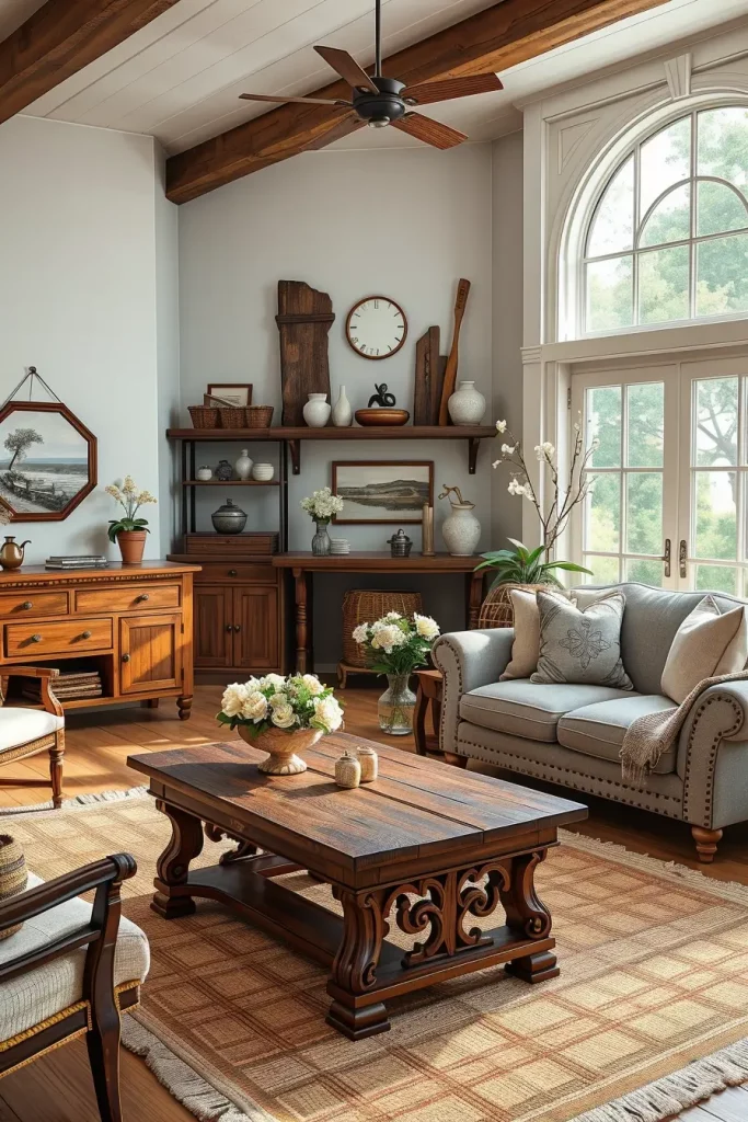 63 Creative Farmhouse Living Room With Antique Textures
