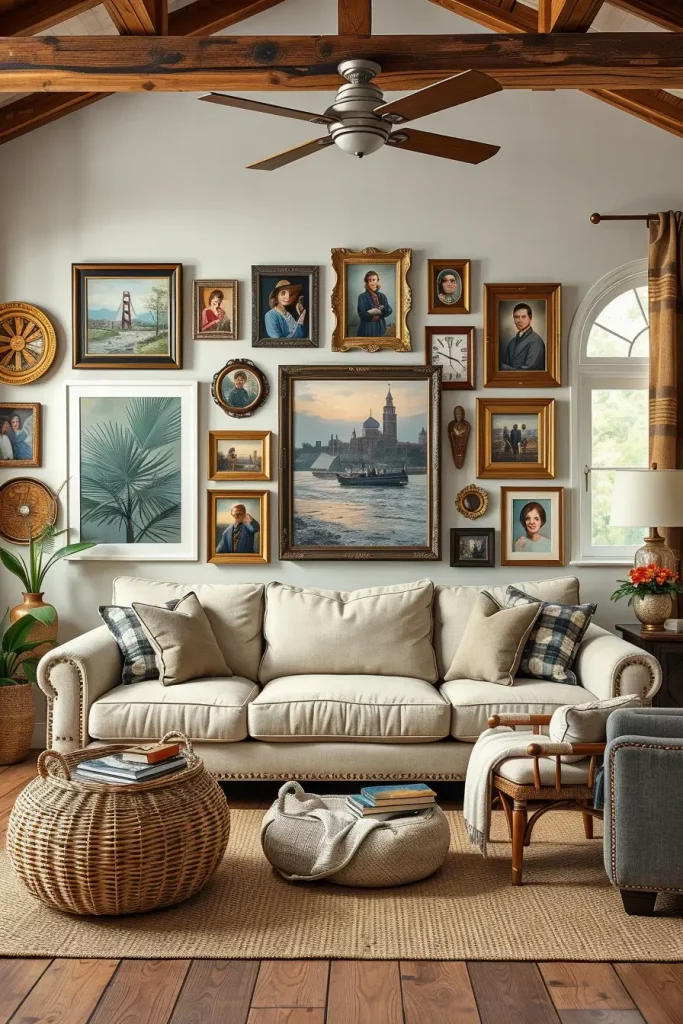 62 Rustic Farmhouse Maximalist Living Room Decor Ideas