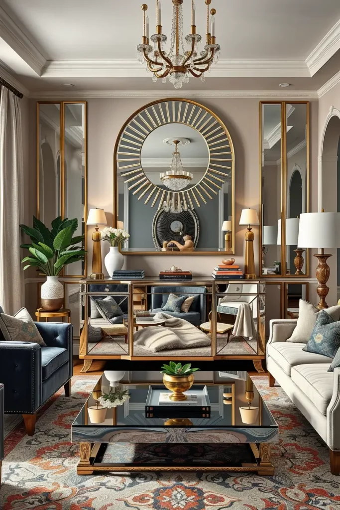 64 Stunning Art Deco Revival Living Room Décor Ideas for Glamorous Interiors