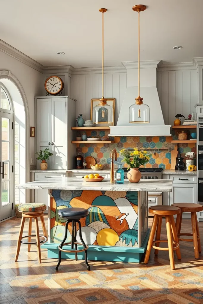 64 Color-Drenched Eclectic Kitchen With Whimsical Flair Ideas