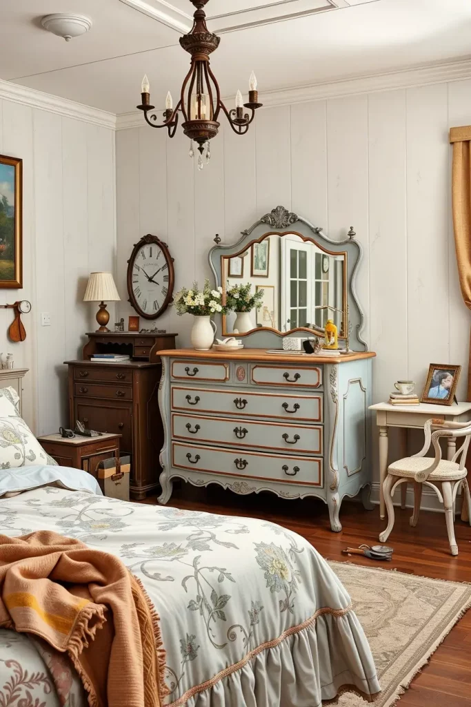 65 Vintage Bedroom with Hand-Painted Furniture Ideas for Timeless Charm