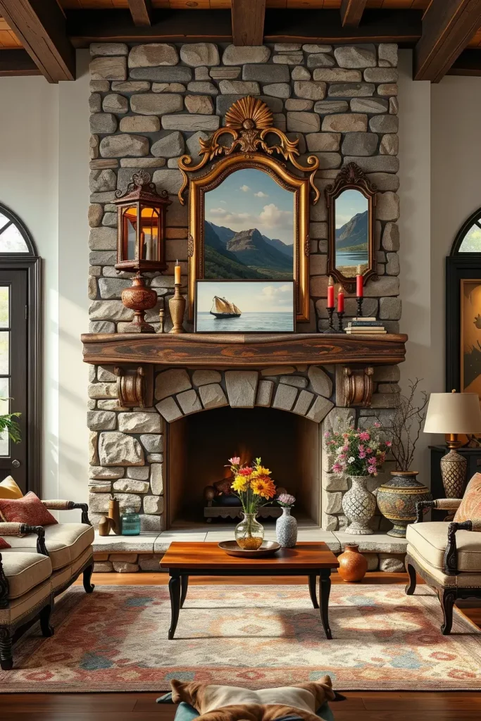 62 Rustic Farmhouse Maximalist Living Room Decor Ideas