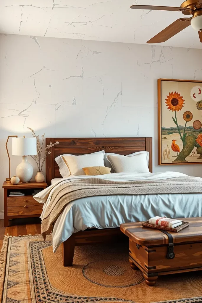 60 Eclectic Bedroom Design With Natural Textures for a Stylish and Cozy Interior