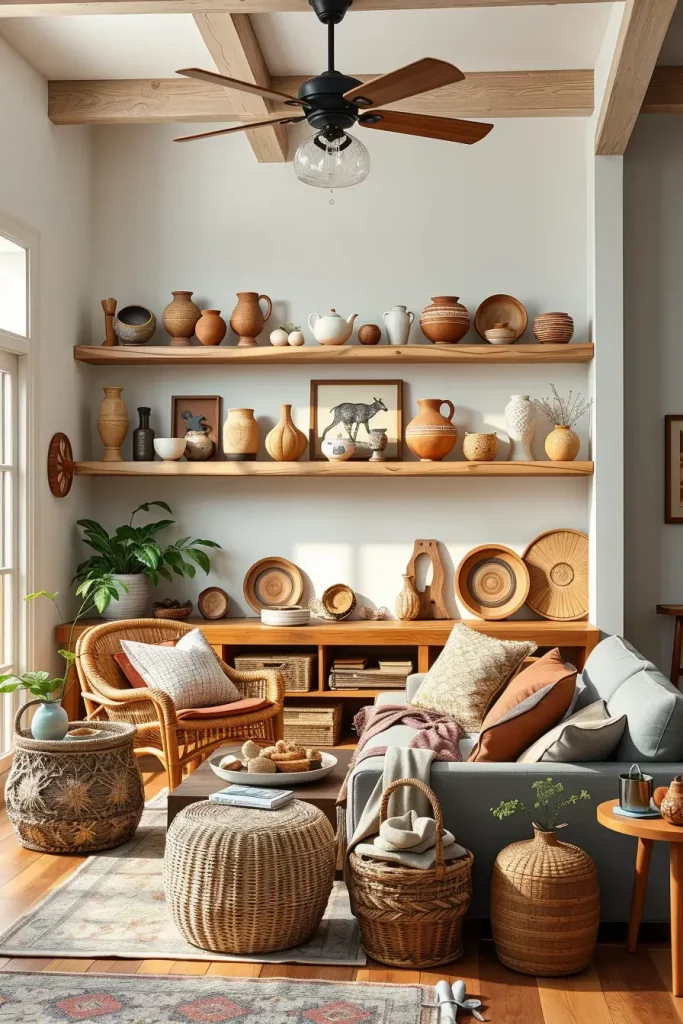 62 Eclectic Farmhouse Interior Design with Natural Textures and Rustic Charm