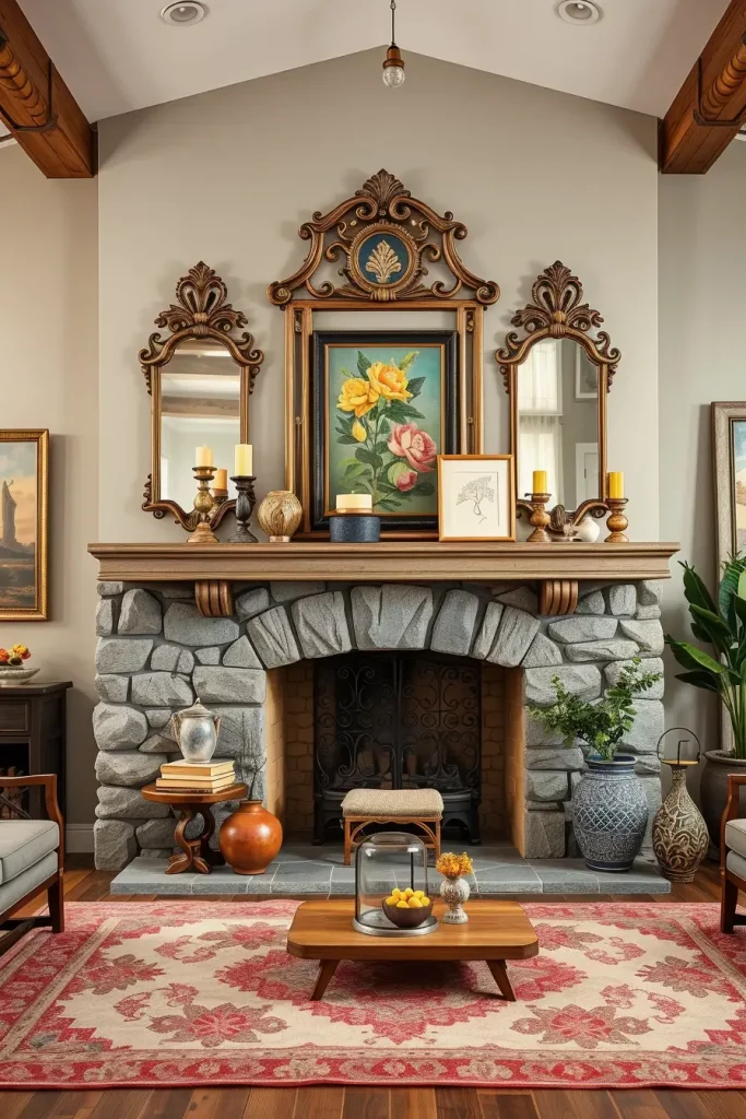 62 Rustic Farmhouse Maximalist Living Room Decor Ideas