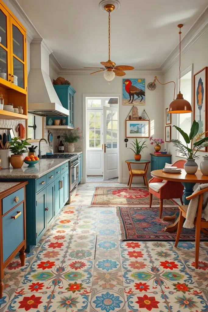 64 Color-Drenched Eclectic Kitchen With Whimsical Flair Ideas