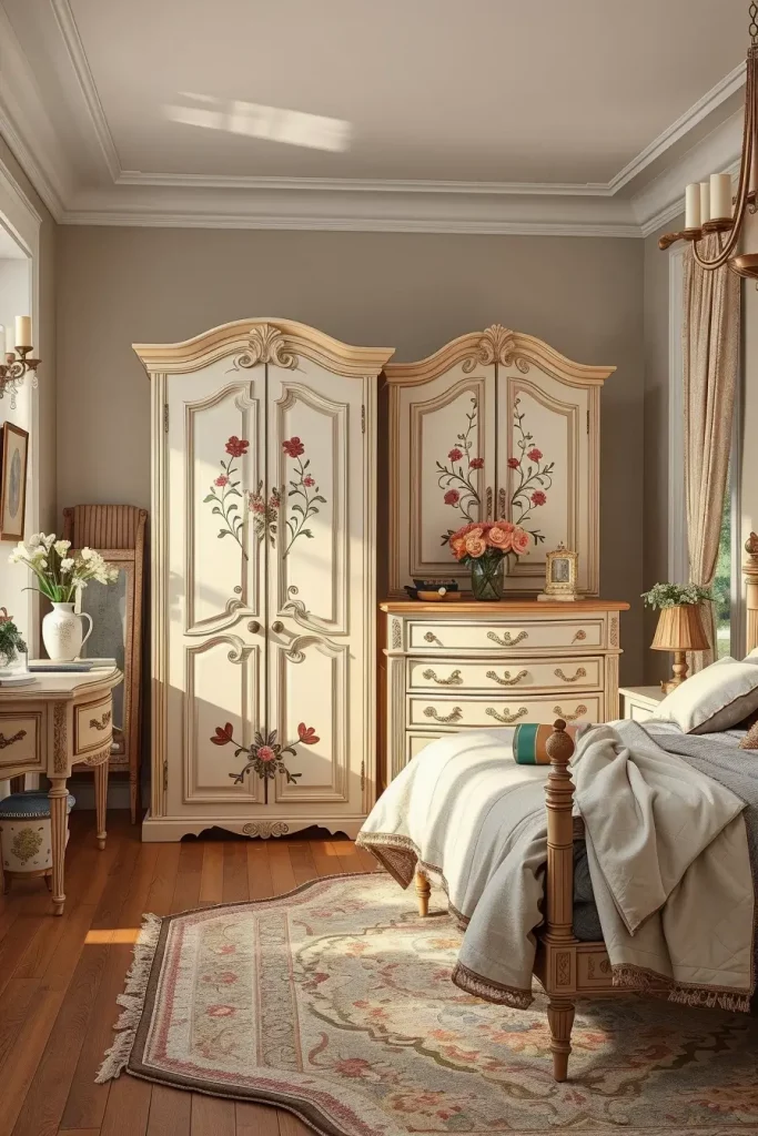 65 Vintage Bedroom with Hand-Painted Furniture Ideas for Timeless Charm