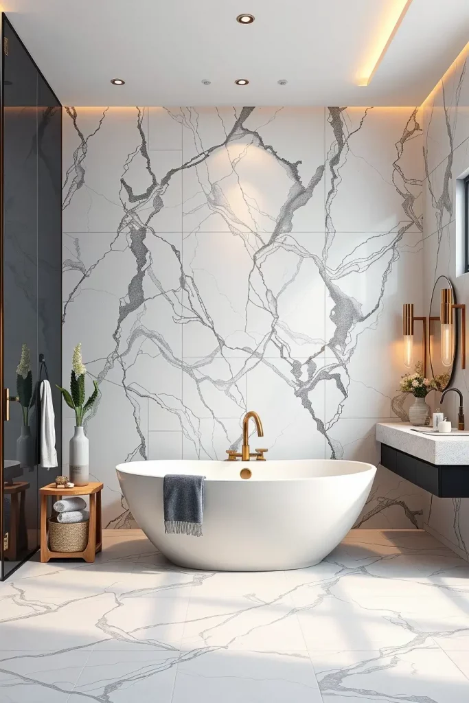 64 Luxury Bathroom Tile Idea for Elegant and Timeless Designs