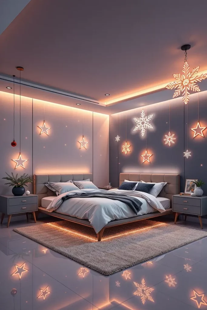 60 Christmas Lights in the Bedroom 2025: Magical and Cozy Holiday Ideas