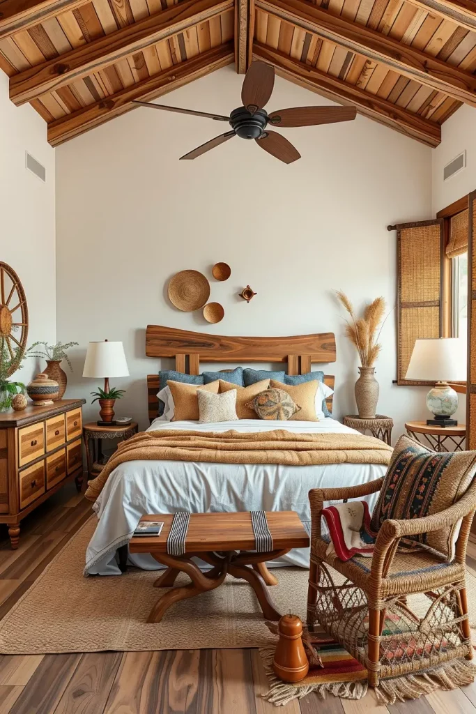 60 Eclectic Bedroom Design With Natural Textures for a Stylish and Cozy Interior