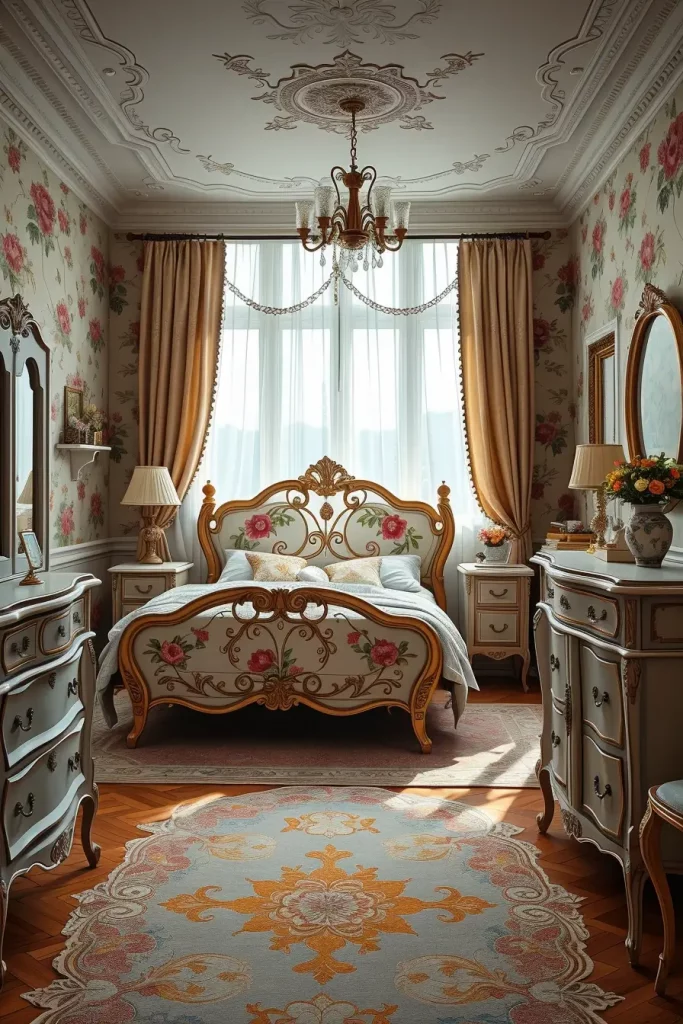 65 Vintage Bedroom with Hand-Painted Furniture Ideas for Timeless Charm