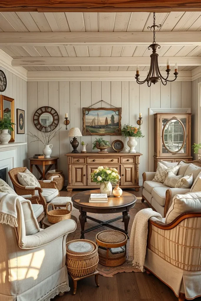 63 Creative Farmhouse Living Room With Antique Textures