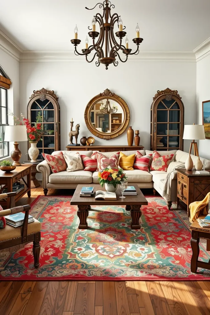 62 Rustic Farmhouse Maximalist Living Room Decor Ideas