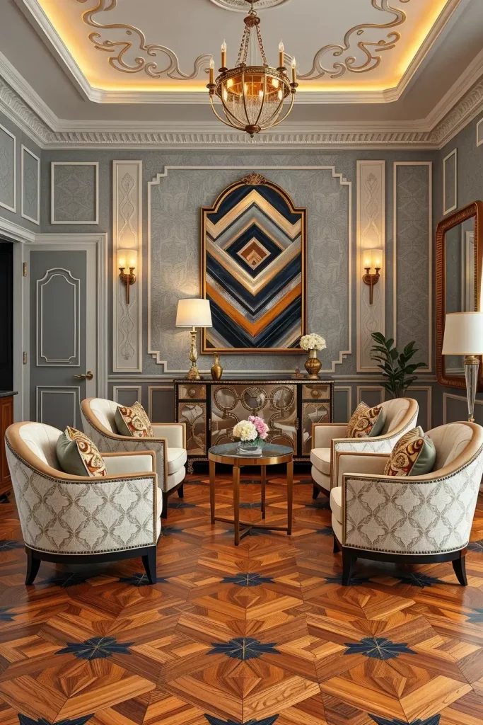 64 Stunning Art Deco Revival Living Room Décor Ideas for Glamorous Interiors