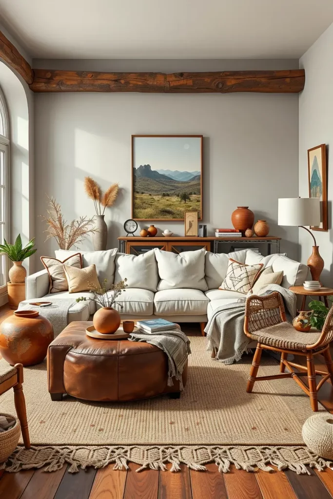 63 Eclectic Living Room Design with Natural Textures