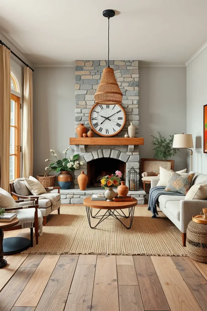 62 Eclectic Farmhouse Interior Design with Natural Textures and Rustic Charm