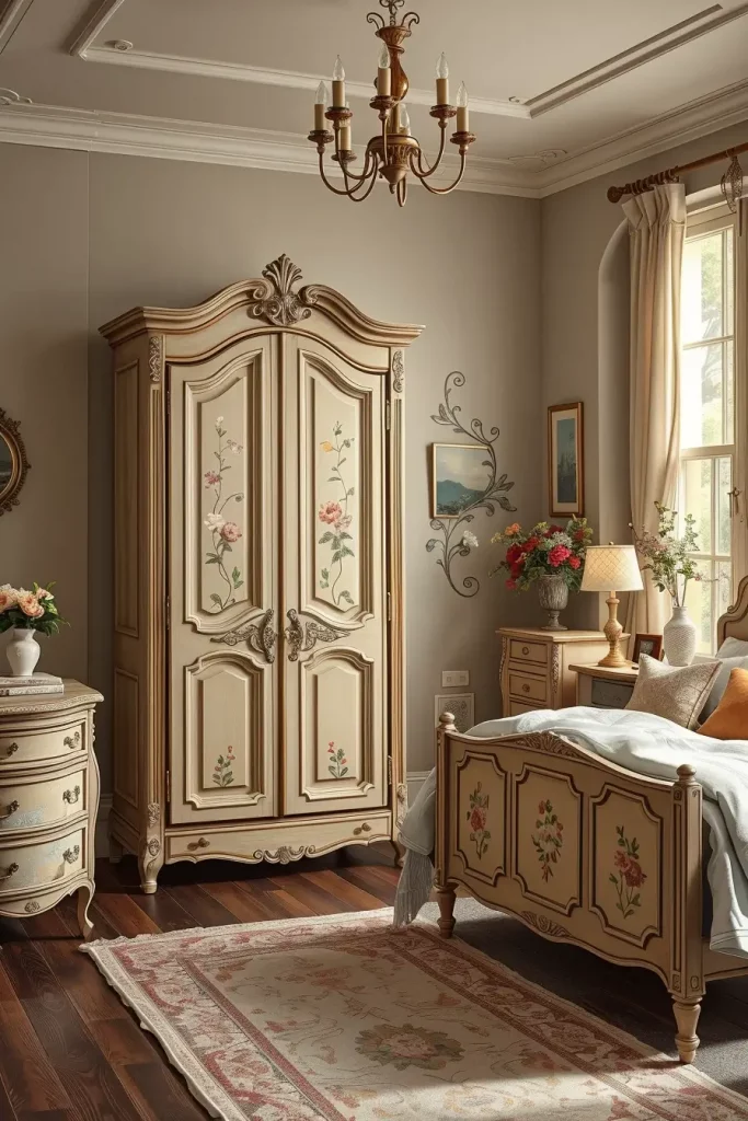 65 Vintage Bedroom with Hand-Painted Furniture Ideas for Timeless Charm